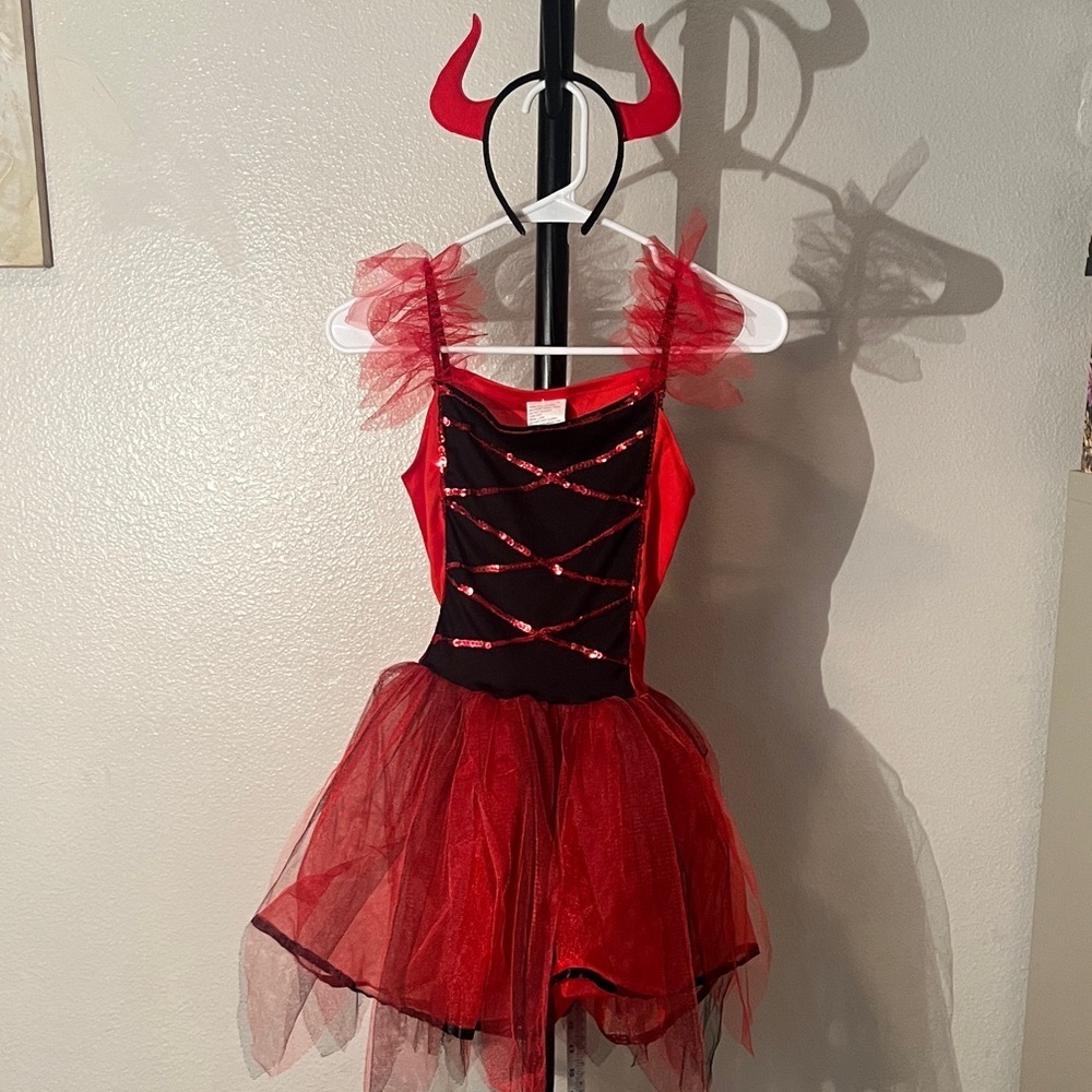 Girls XL Delvina Devil Costume with Tutu - Picture 1 of 4